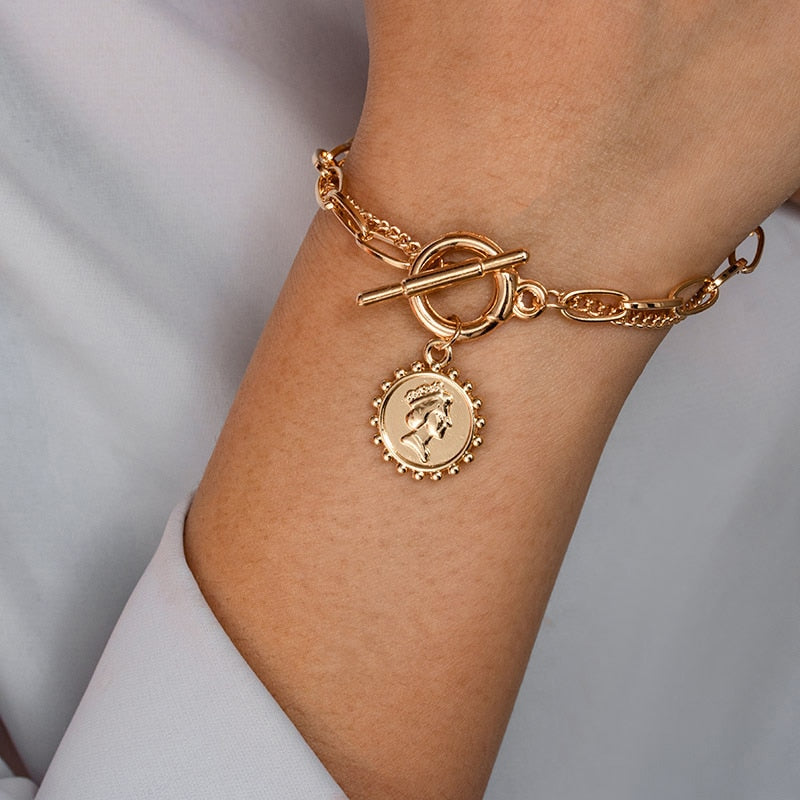 Fashion Gold Multilayer Beads Pearl Bracelets for Women