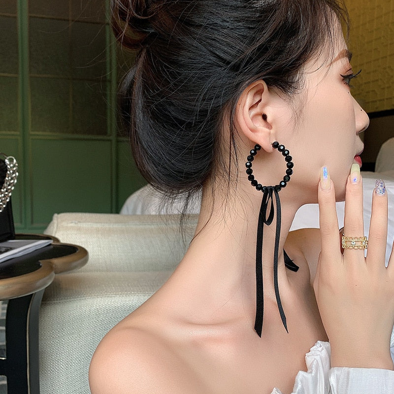 Women Trendy Crystal Love Heart  Korean Earring