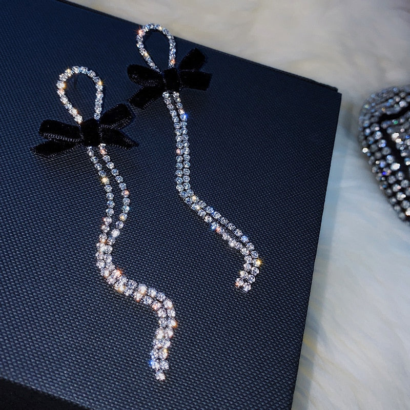 Women Trendy Crystal Love Heart  Korean Earring