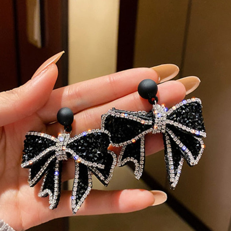 Women Trendy Crystal Love Heart  Korean Earring