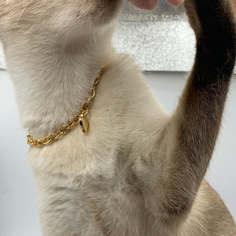 Charm  Necklace 6mm Gold color Heart Collar Chain