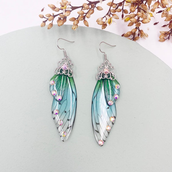 Handmade Fairy Clear Resin Simulation Wing Earrings