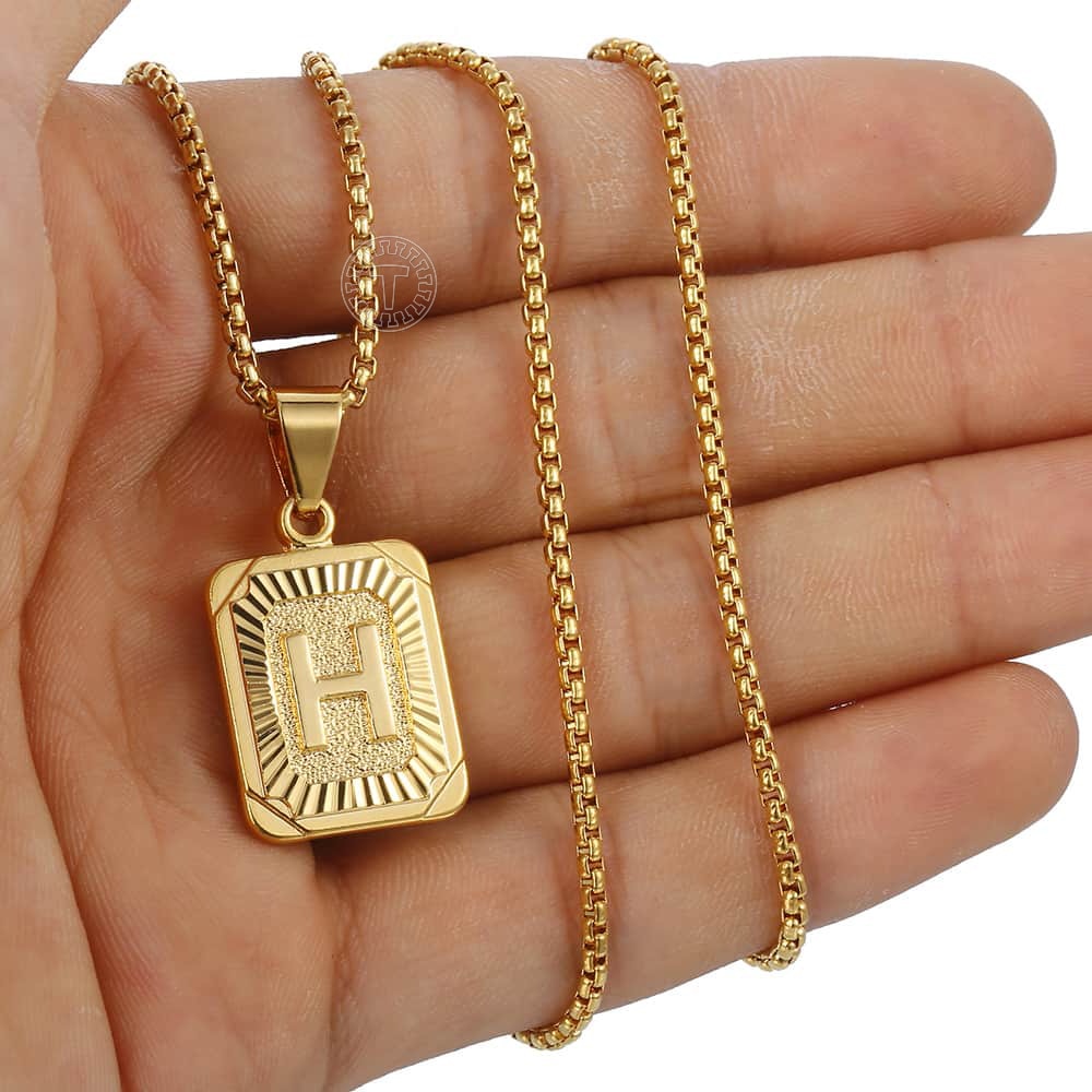 Initials Pendant Letter Name Necklace