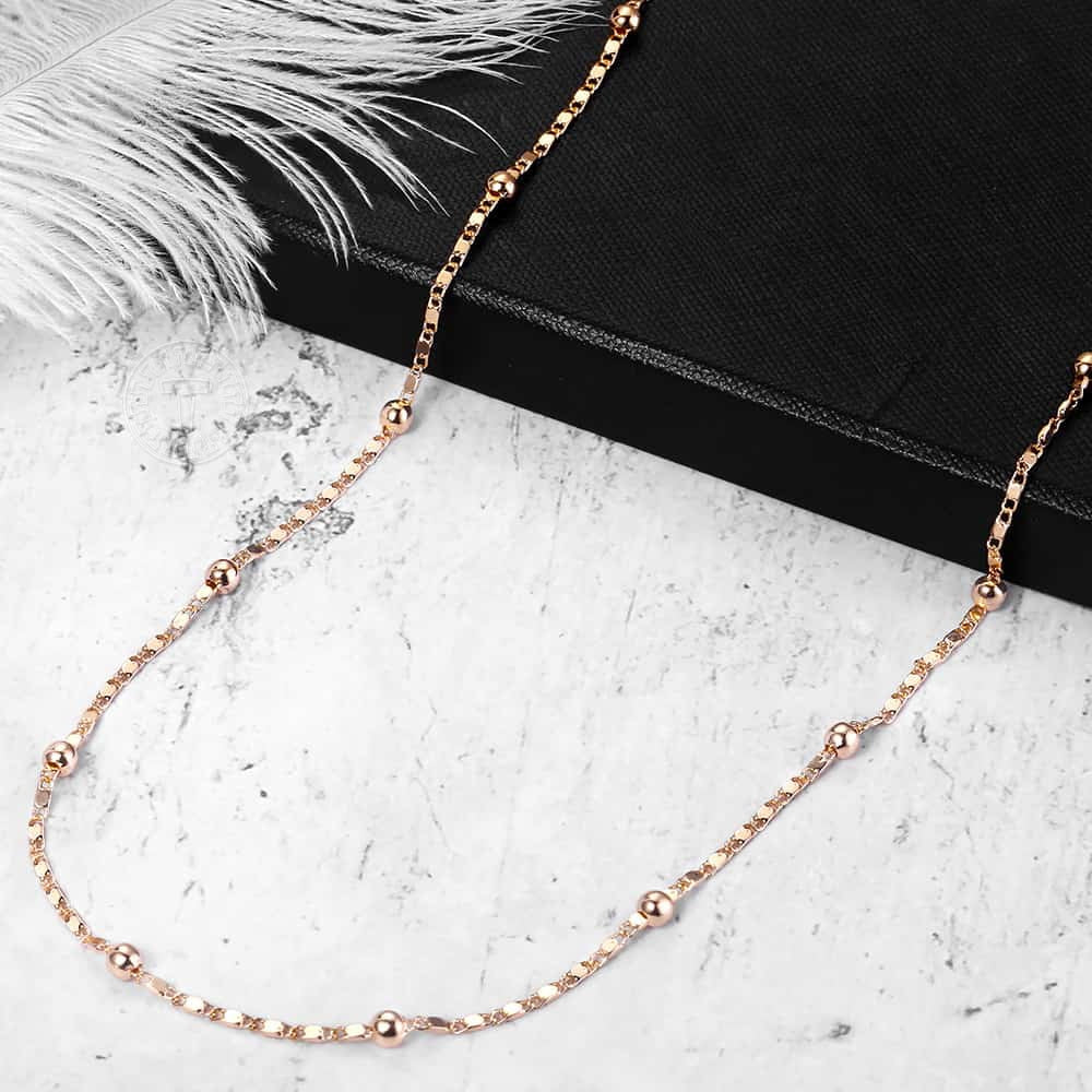 Marina Bead Link Chain Bracelet Necklace Set