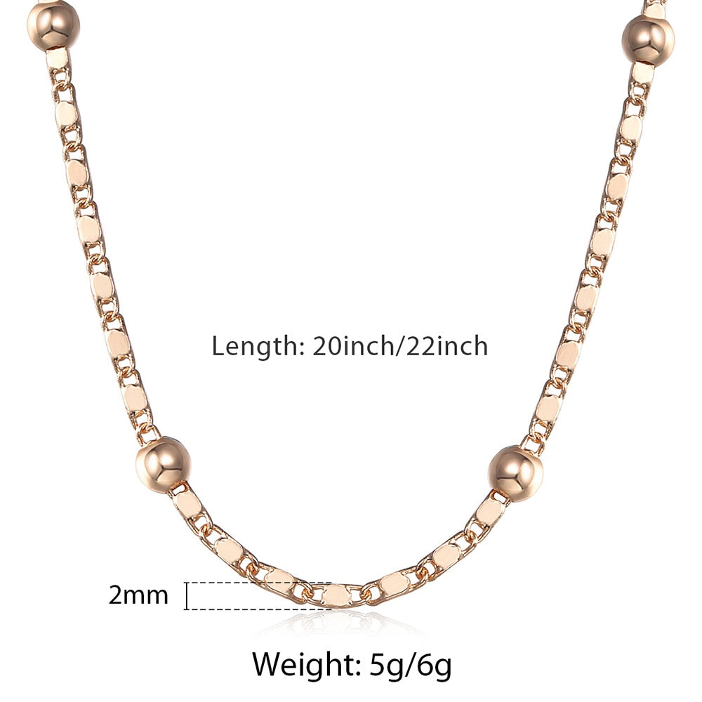 Marina Bead Link Chain Bracelet Necklace Set