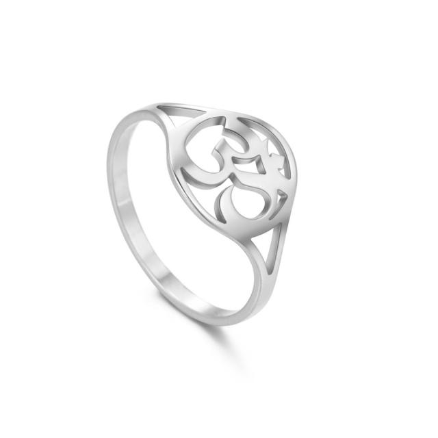 Buddhism Hindu Yoga Om Aum Rings For Women