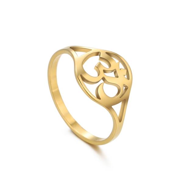 Buddhism Hindu Yoga Om Aum Rings For Women