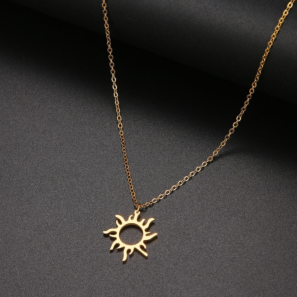 316L Stainless Steel  Plated Ethnic Sun Totem Pendent