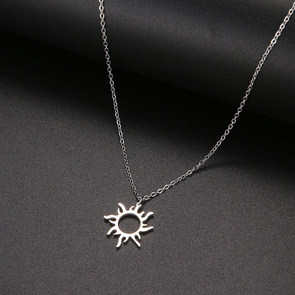 316L Stainless Steel  Plated Ethnic Sun Totem Pendent