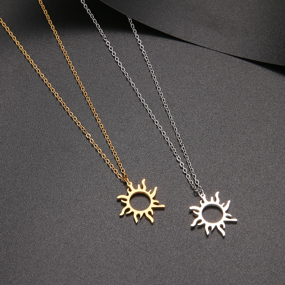 316L Stainless Steel  Plated Ethnic Sun Totem Pendent