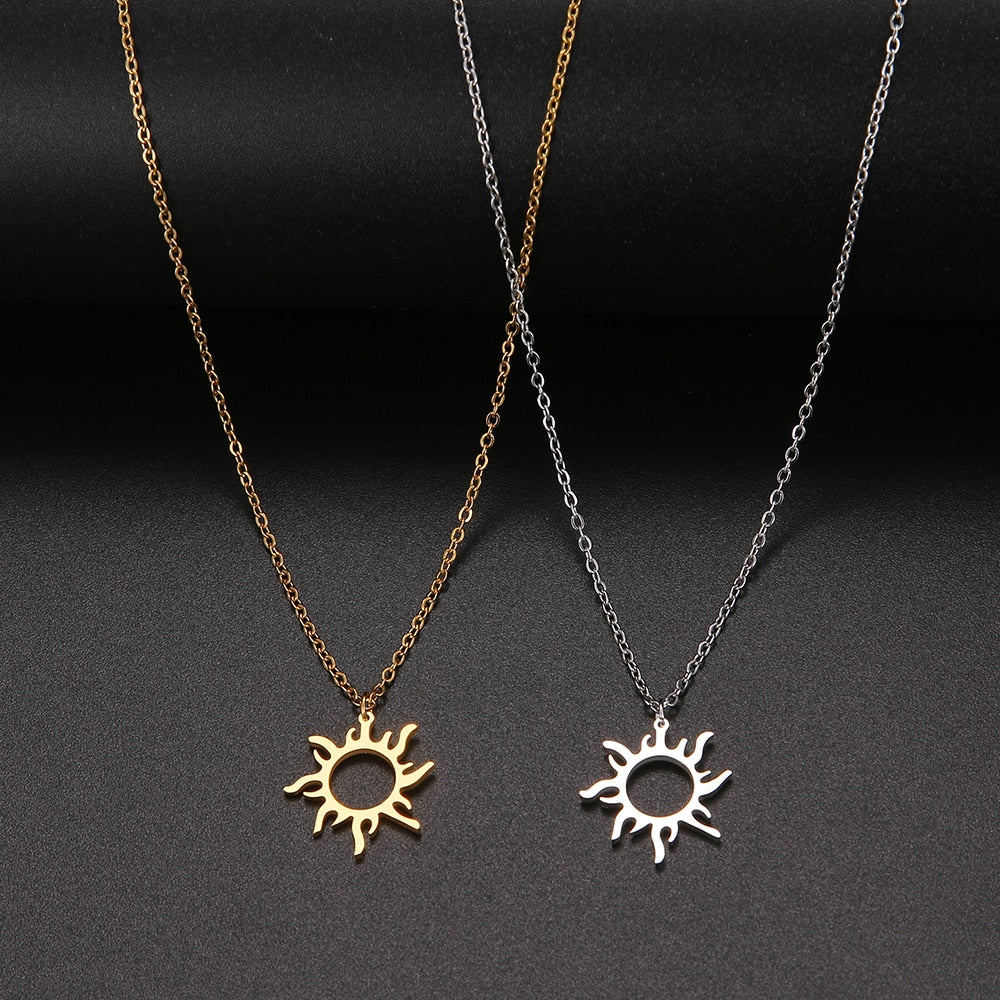 316L Stainless Steel  Plated Ethnic Sun Totem Pendent
