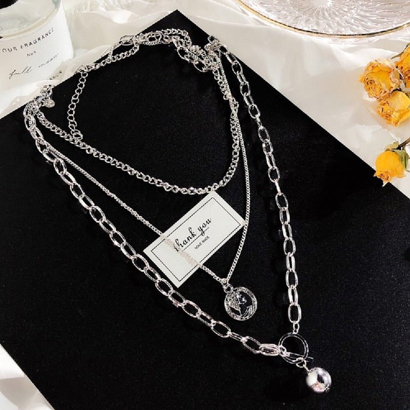 New Trendy Metal Ball Coin Cross Pendant