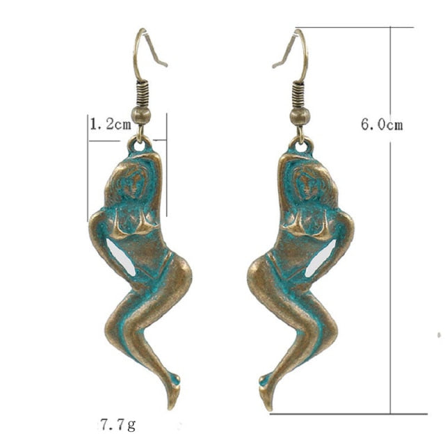 Women Alloy Crystal Ethnic Beads Boho Flower Earrings