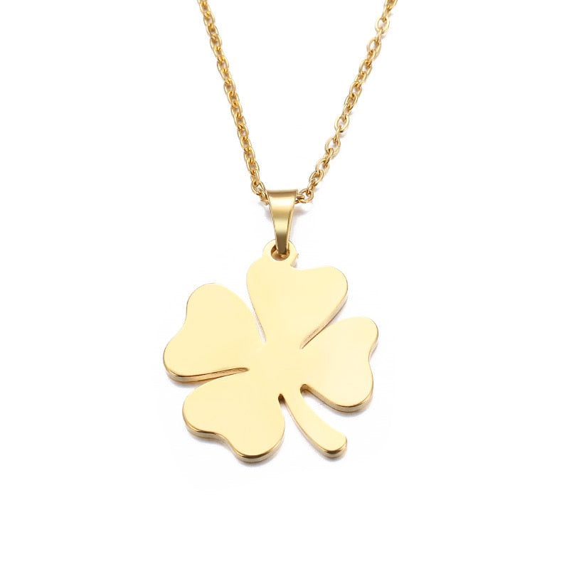 Lover's Clover Gold And Silver Color Pendant Necklace