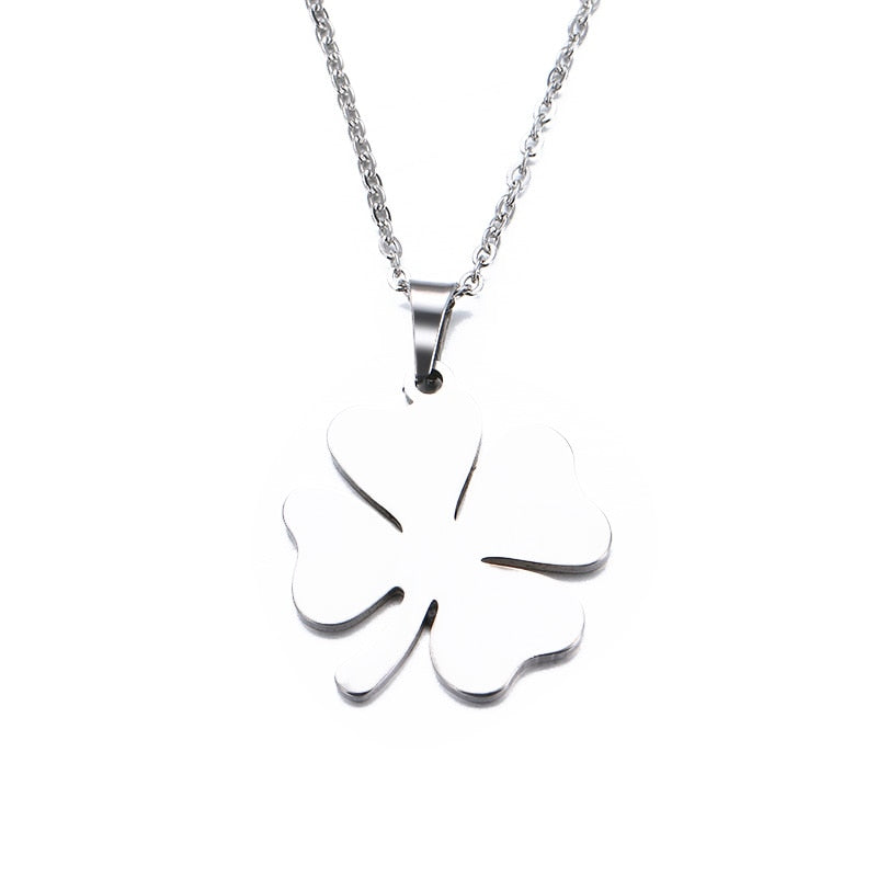 Lover's Clover Gold And Silver Color Pendant Necklace