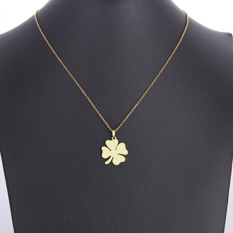 Lover's Clover Gold And Silver Color Pendant Necklace