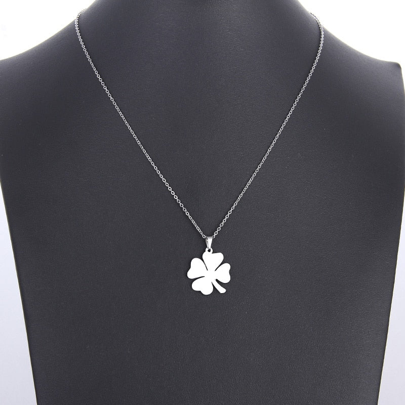 Lover's Clover Gold And Silver Color Pendant Necklace