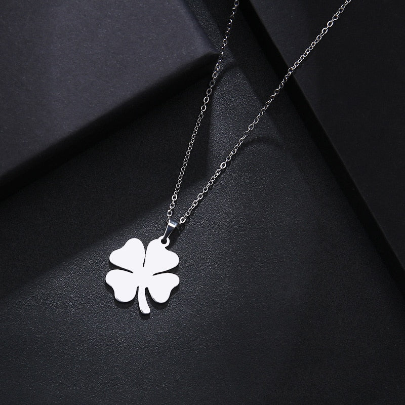 Lover's Clover Gold And Silver Color Pendant Necklace