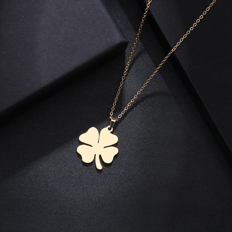 Lover's Clover Gold And Silver Color Pendant Necklace