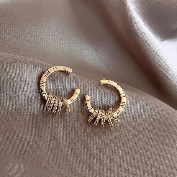 Nuevos pendientes clásicos romanos digitales redondos