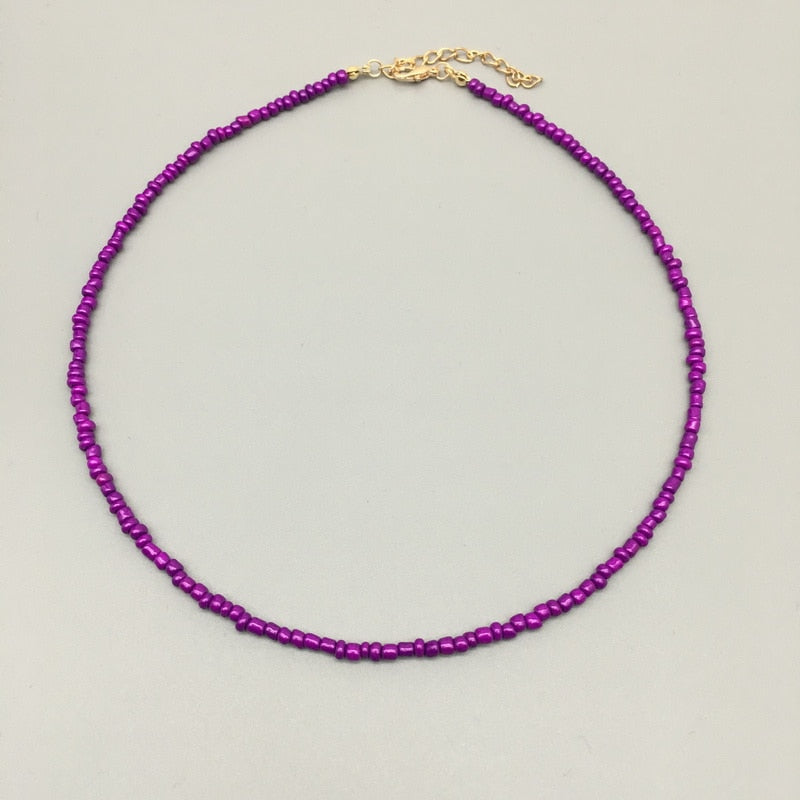 Simple Seed Beads Strand Necklace