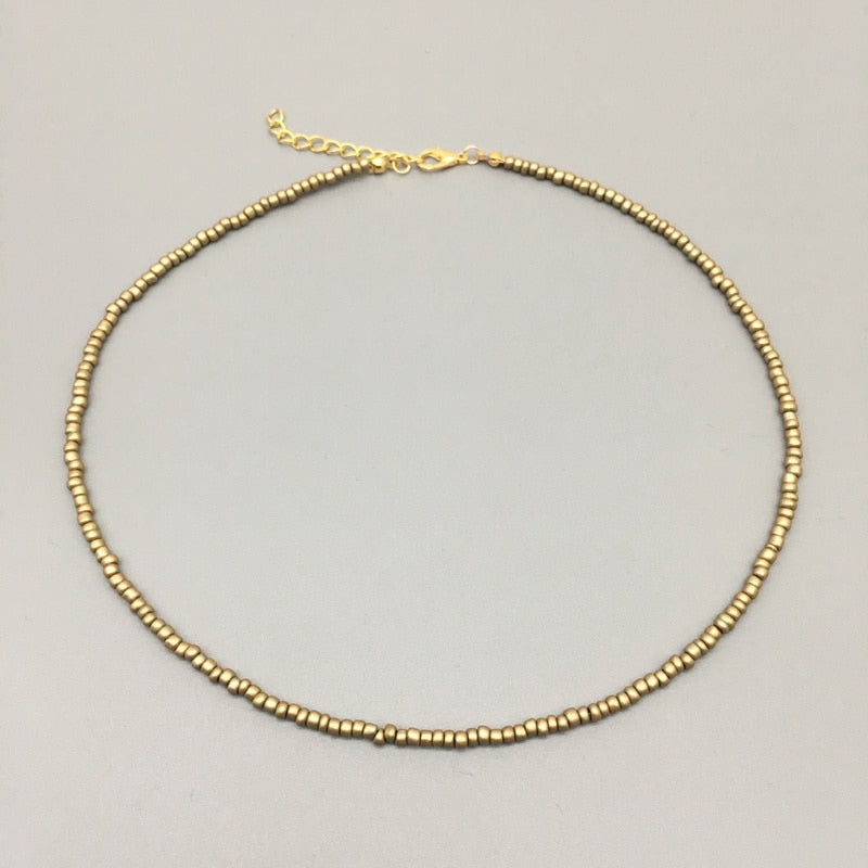 Simple Seed Beads Strand Necklace