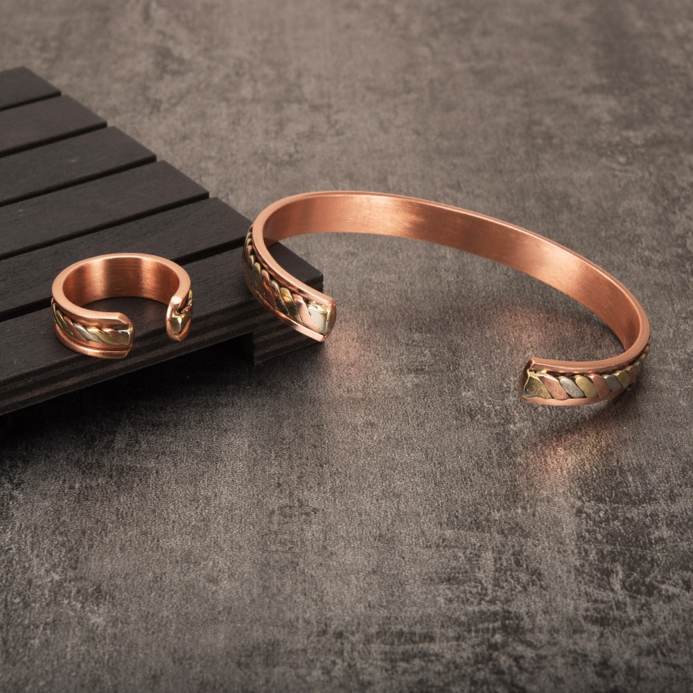 Magnetic Copper Bracelet Ring  Jewelry Sets
