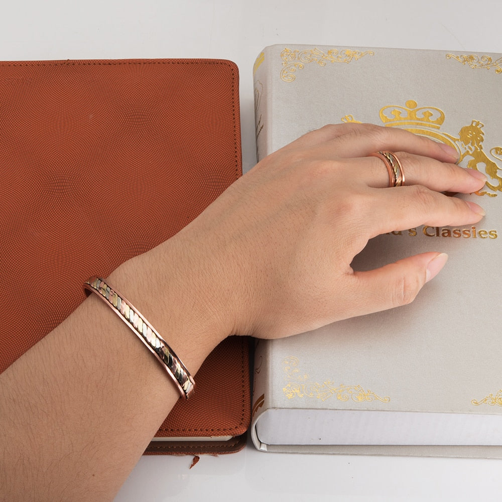 Magnetic Copper Bracelet Ring  Jewelry Sets
