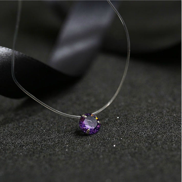 Fashion Shiny Crystal Necklace Zircon Pendant