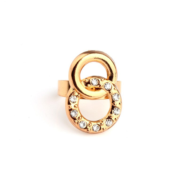 Classic Round Gold Color  Rhinestone Jewelry Sets