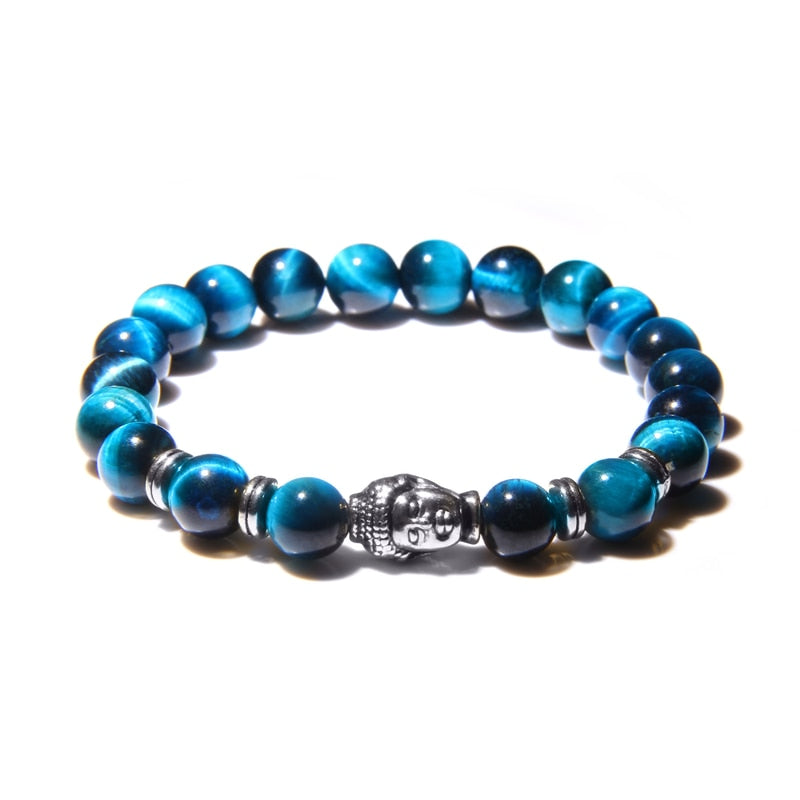 Natural AAA Royal Blue Tiger Eye Stone Beads Bracelet