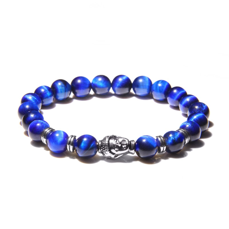 Natural AAA Royal Blue Tiger Eye Stone Beads Bracelet