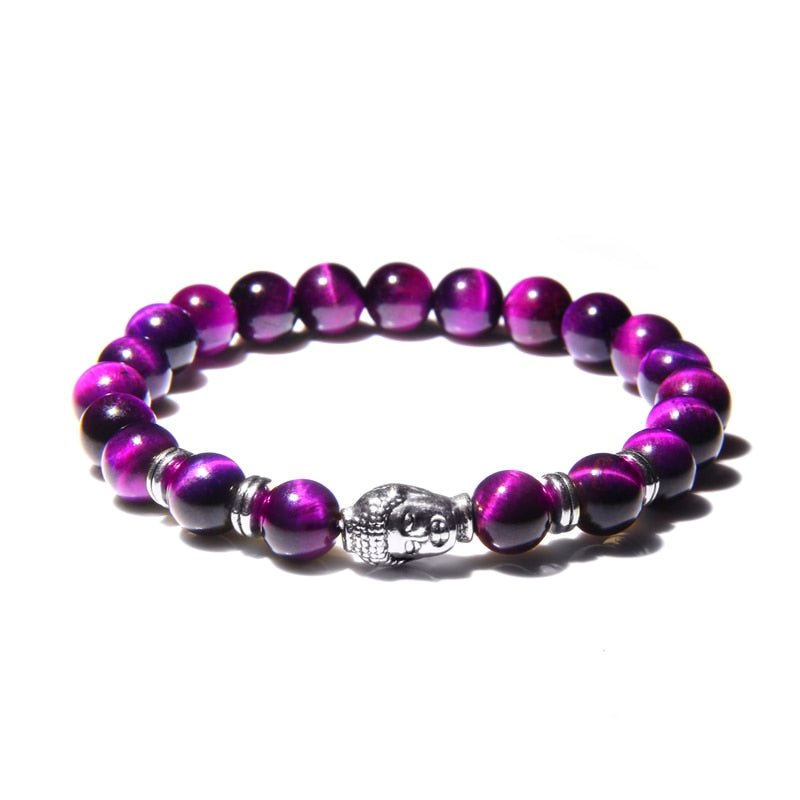 Natural AAA Royal Blue Tiger Eye Stone Beads Bracelet