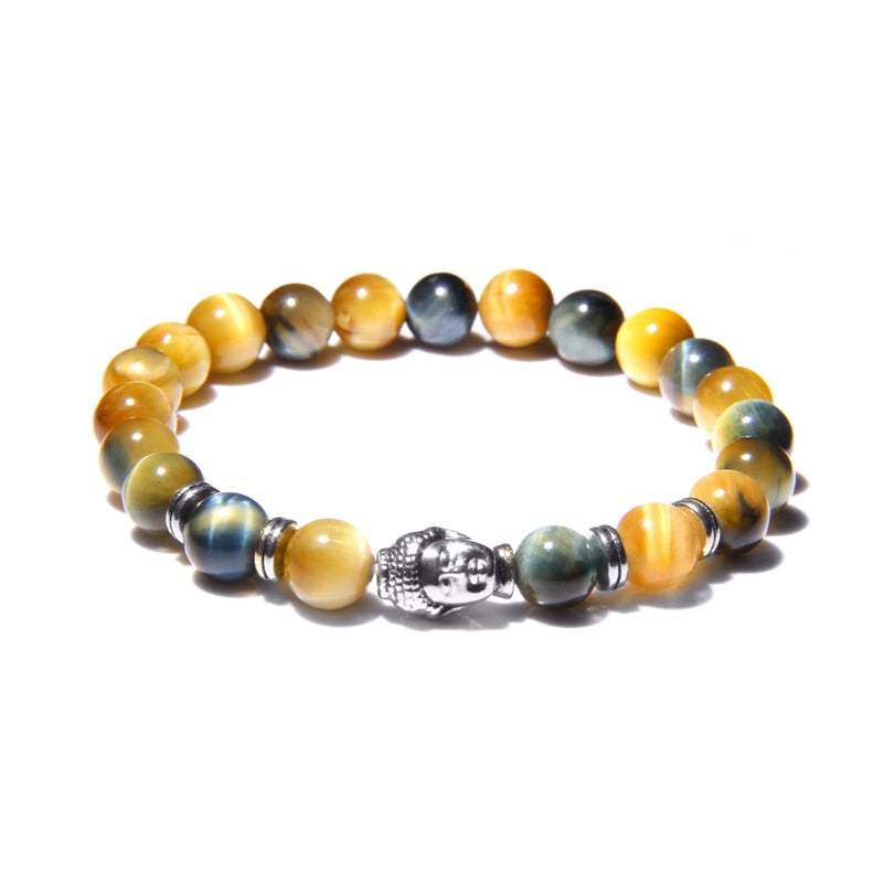 Natural AAA Royal Blue Tiger Eye Stone Beads Bracelet