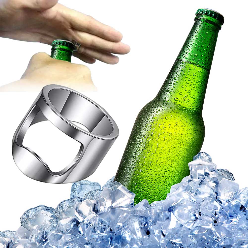Versatile Stainless Steel Beer Bottle Opener Bar Tool Ring