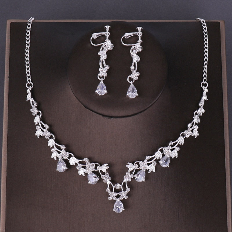 3PCS Crystal Bridal Wedding Costume Jewelry Sets
