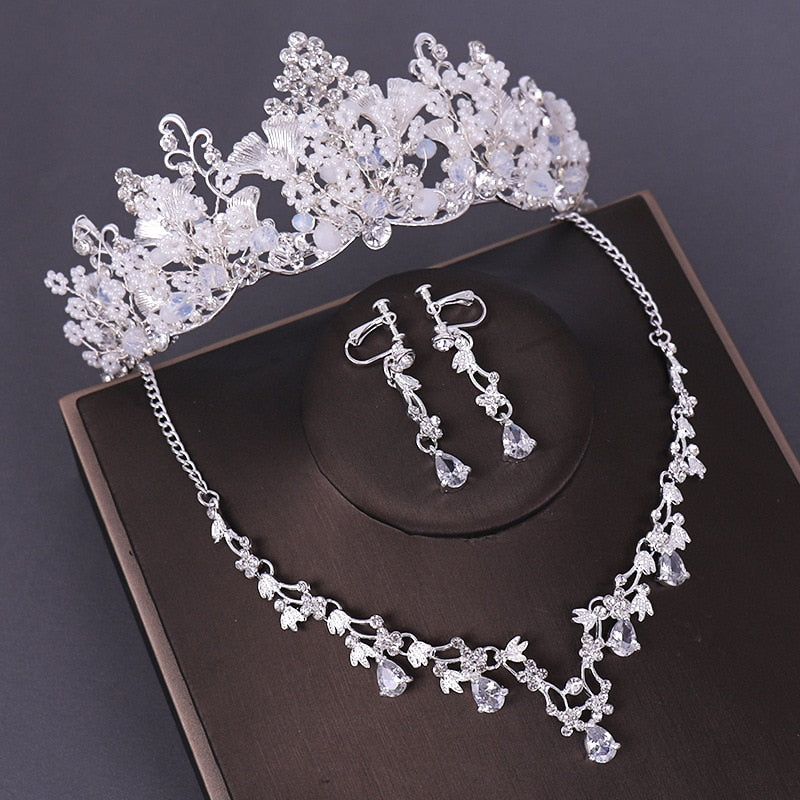 3PCS Crystal Bridal Wedding Costume Jewelry Sets