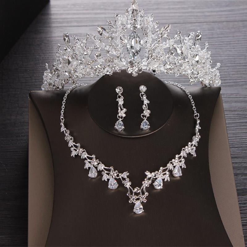 3PCS Crystal Bridal Wedding Costume Jewelry Sets