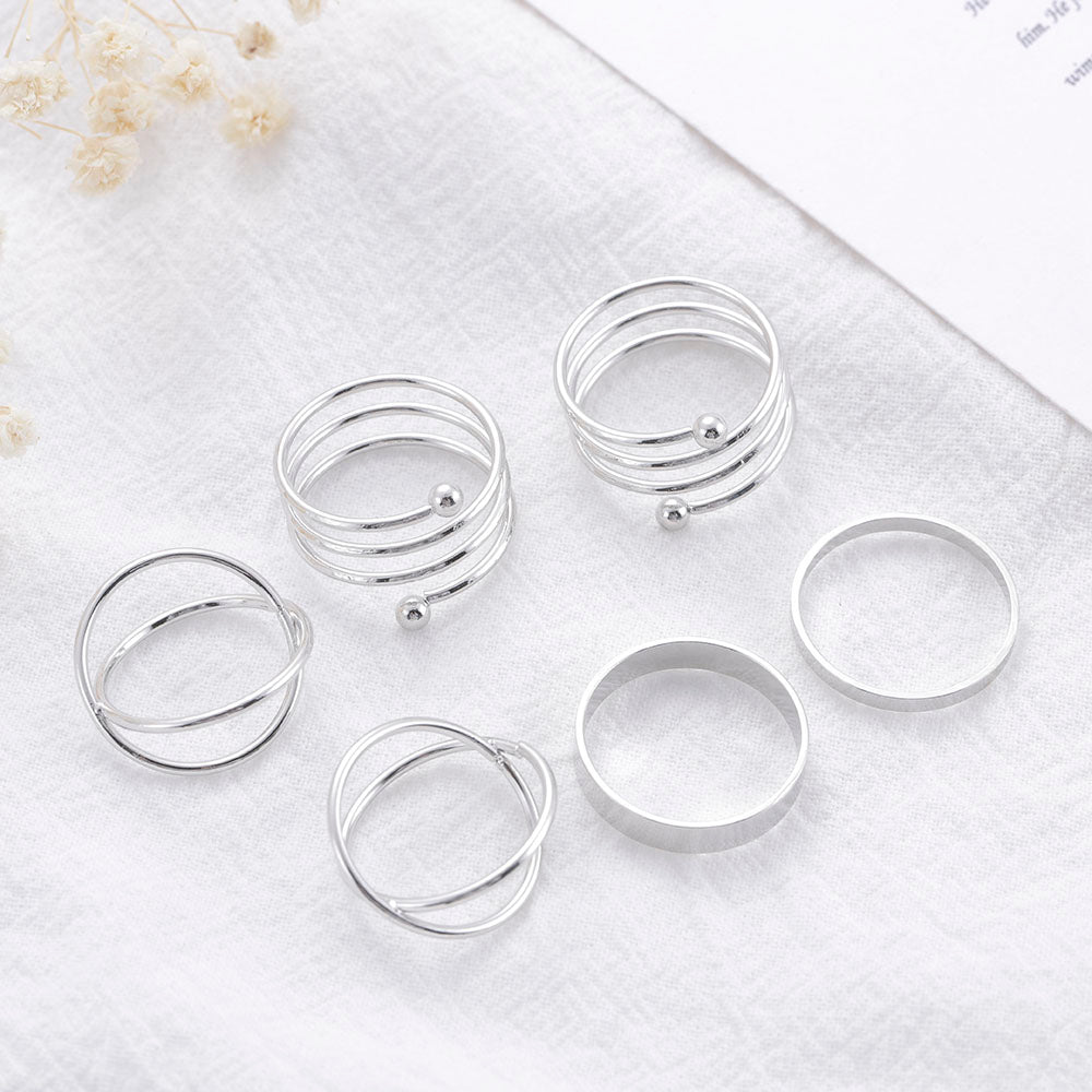 Fashion Punk Simple Design Vintage Gold Color Joint Rings Sets