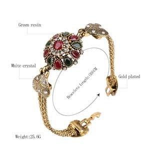 Turkey Bracelet For Women Alloy Red Resin Gold Color Bangle