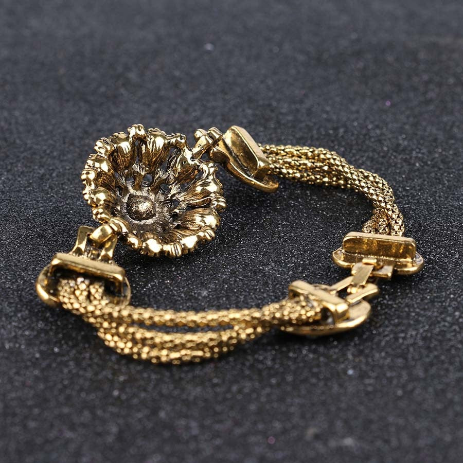 Turkey Bracelet For Women Alloy Red Resin Gold Color Bangle