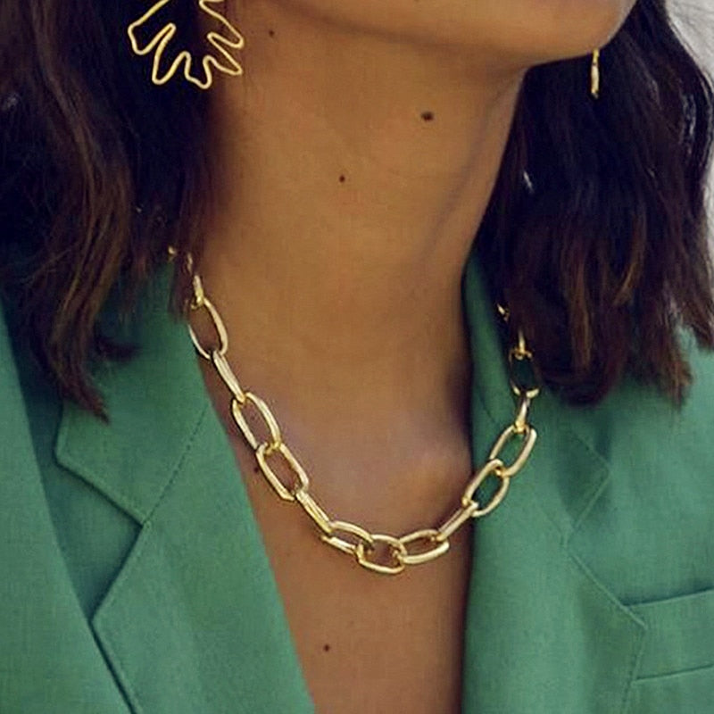 Punk Neck Chain Gold Color Kpop On the Neck Pendant
