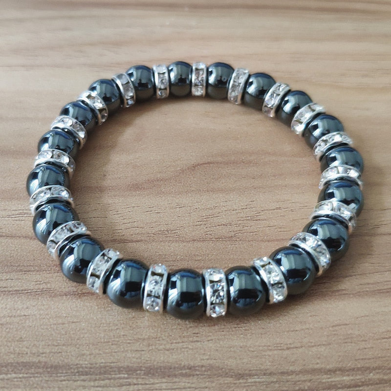 8mm Hematite Beads Strand Bracelet