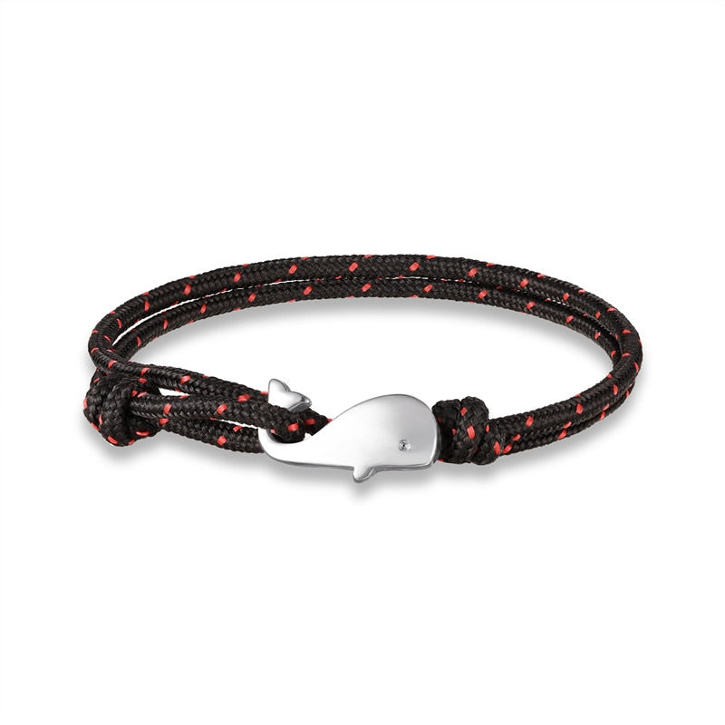 Navy style Camping Parachute cord Whale Tail Anchor Bracelet