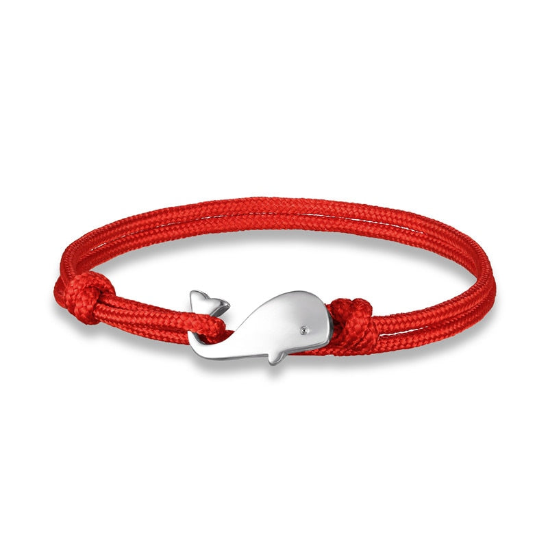 Navy style Camping Parachute cord Whale Tail Anchor Bracelet