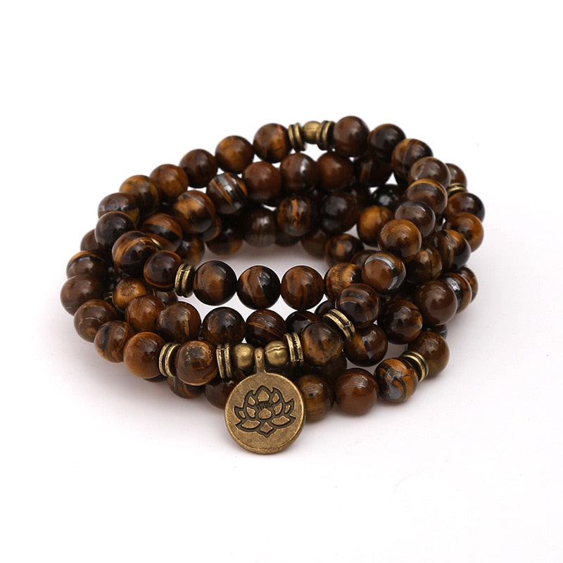8mm Tiger Eye Stone Beads Strand Charm Chakra Bracelet