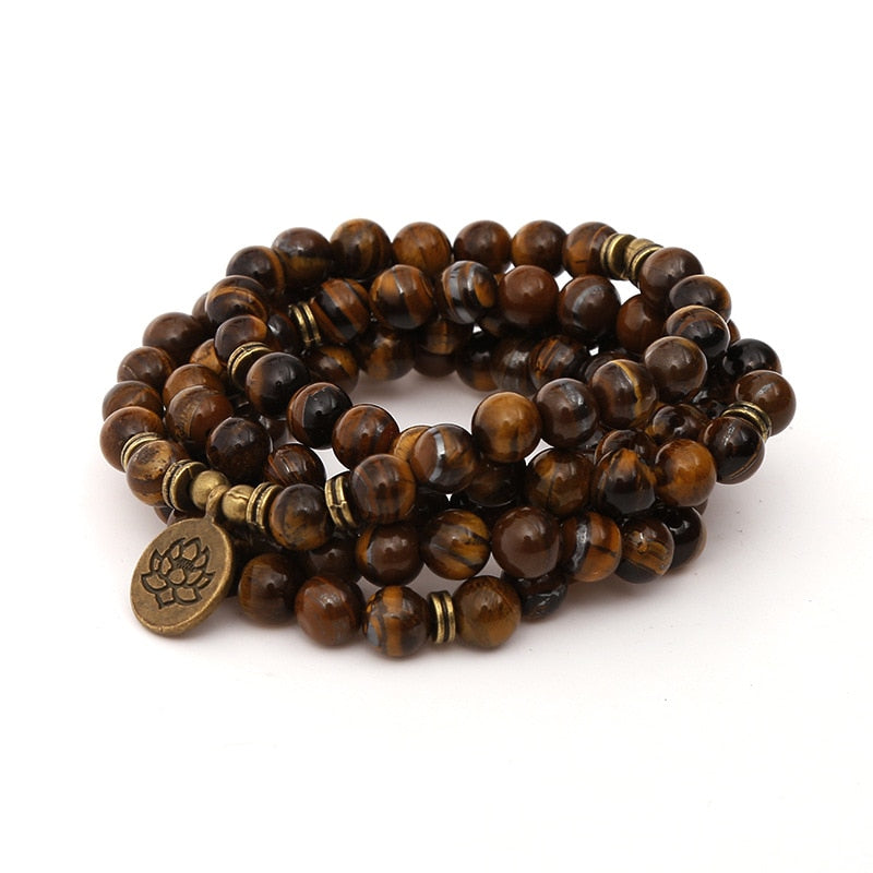 8mm Tiger Eye Stone Beads Strand Charm Chakra Bracelet