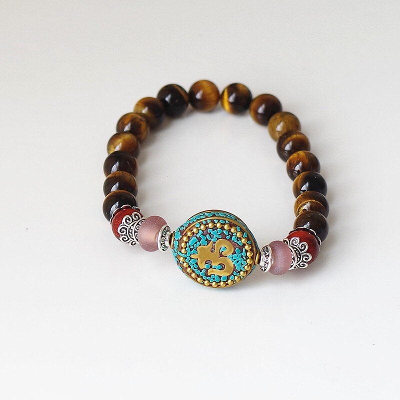 Tiger Eye Stone Beads Strand  Chakra Mala Bracelet