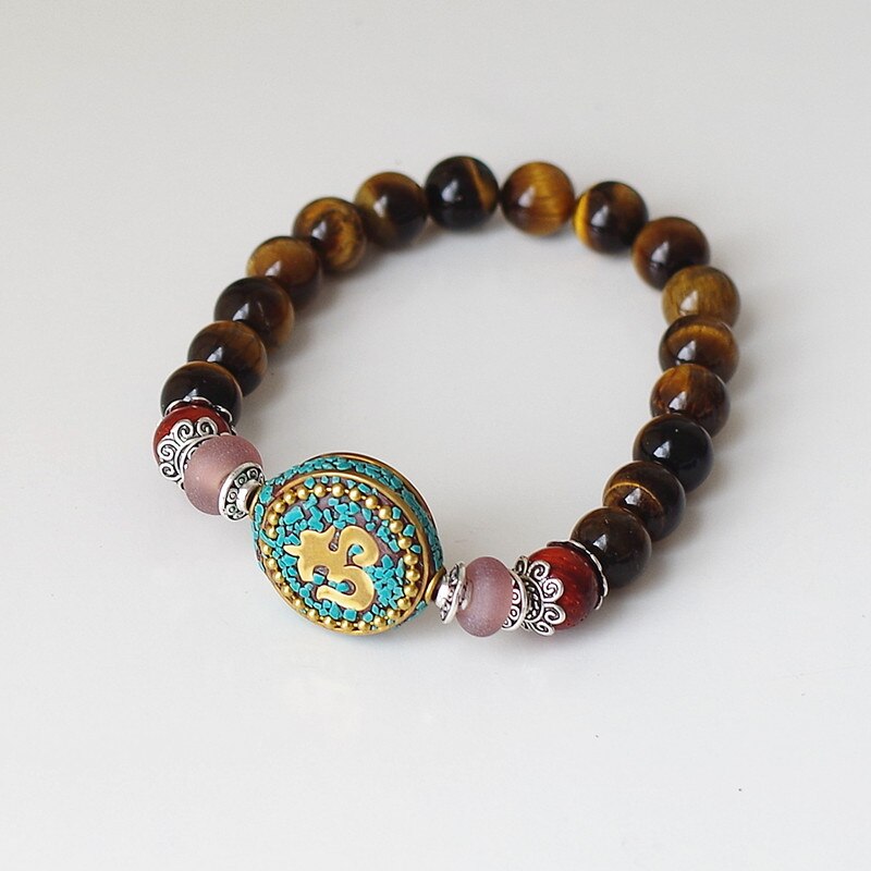 Tiger Eye Stone Beads Strand  Chakra Mala Bracelet