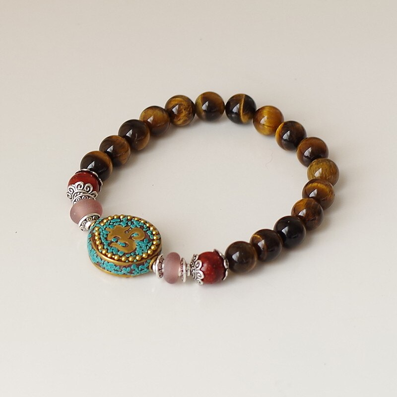 Tiger Eye Stone Beads Strand  Chakra Mala Bracelet